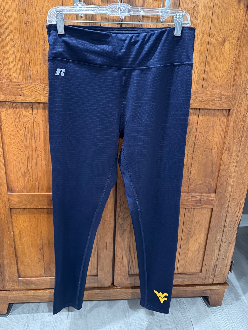 Russell Athletic Navy Leggings with Yellow WV Accent
